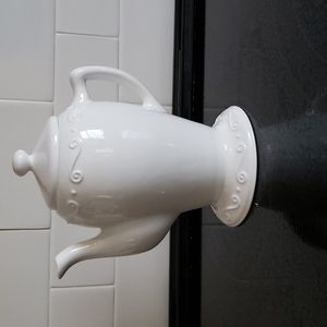 Farmhouse style White Wax Warmer Tea Pot